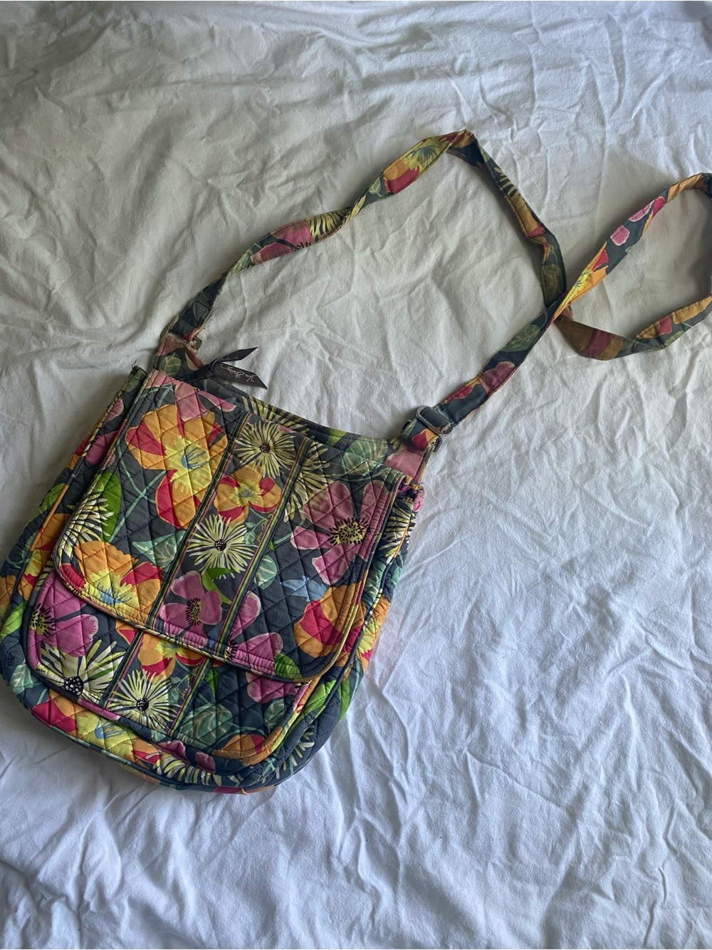 Vera Bradley Quilted Floral Crossbody - Pink, Yellow, Green, Blue